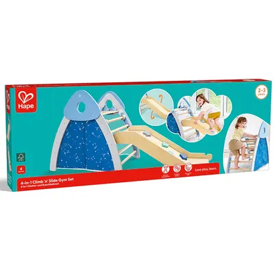 Structure Multifonction Bois Toboggan & Escalade 4 en 1 Hape 2-3 ans