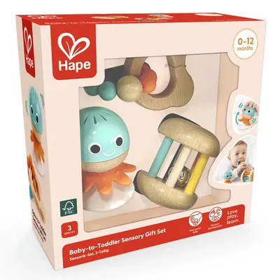 Coffret 3 Hochets Sensoriels Bébé 0-12 Mois