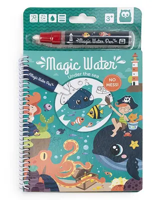 Cahier à eau des profondeurs, 4 feuilles avec feutre dès 3 ans