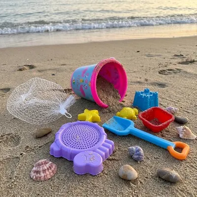 Le coin des bâtisseurs : kit de plage au seau flamant rose