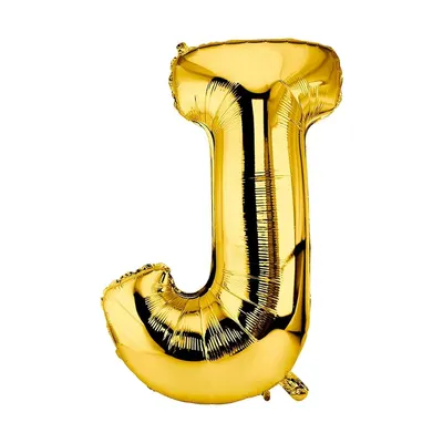 Lettre J dorée à l’éclat métallisé, ballon décoratif 40 cm