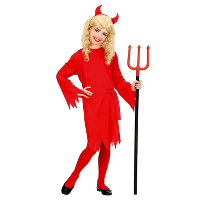 Costume enfant de diablesse rouge à cornes