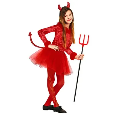 Ensemble de diablesse à jupe en tulle et cornes pailletées