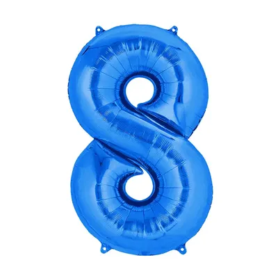 Un ballon 8 bleu métallisé pour composer votre date, hauteur 86 cm