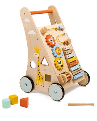 Chariot à pousser Jungle en bois avec activités 12M+