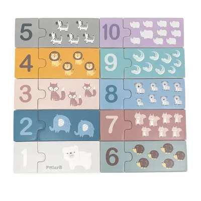 Puzzle Bois Chiffres et Animaux 31 Pièces PolarB 18M+