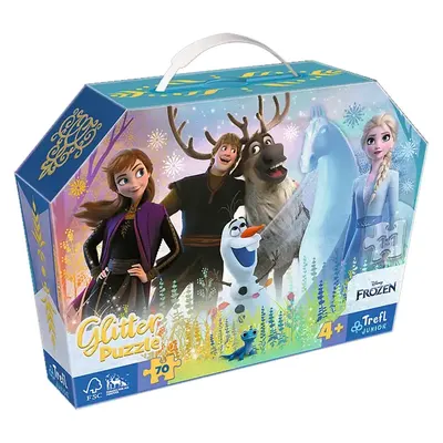 Puzzle Frozen à paillettes : Anna, Elsa et leurs amis, 70 pièces