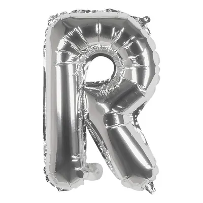 Ballon lettre R argenté à l’éclat métallisé, 40 cm