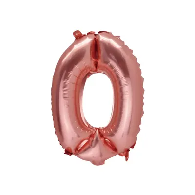 Ballon métallique en forme de zéro, rose gold, 86 cm
