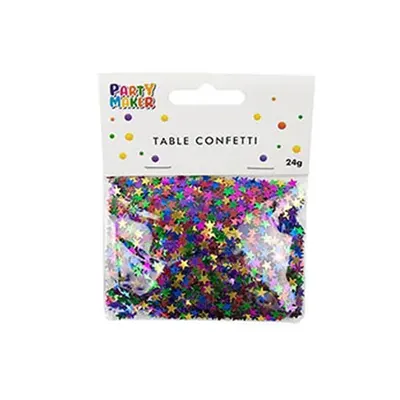 Confettis étoiles multicolores en PET, 24 g