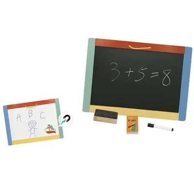 Tableau Double Face Bois Magnétique et Craie 42×30 cm 3 Ans+