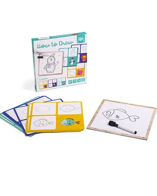 Jeu de dessin à pochoirs et tableau effaçable dès 4 ans