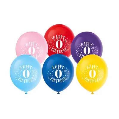 Ballons « 0 » multicolores, une note festive pour l’anniversaire