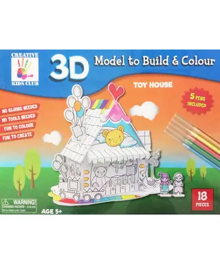 Maison à colorier en volume, 18 pièces, dès 5 ans