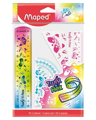 Kit de géométrie souple à motifs animaliers, 3 pièces