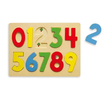 Puzzle Encastrement Chiffres Bois 0 à 9 avec Illustrations 3 Ans+
