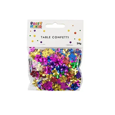 Confettis fleurs multicolores en PET – 24 g