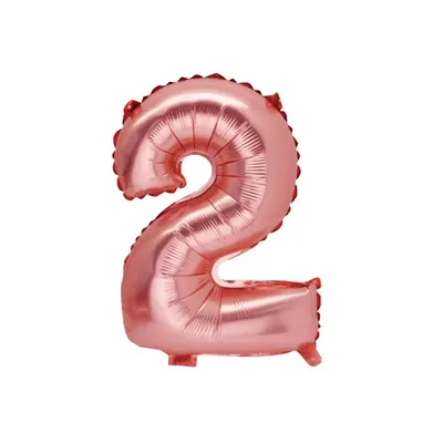 Le numéro deux rose gold en ballon compact de 36 cm