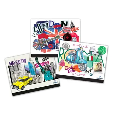Carton à dessin City Canson, motifs de Londres, New York et Rome