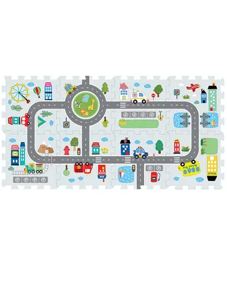 Le circuit illustré à assembler — tapis puzzle en mousse