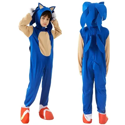 Déguisement Sonic bleu pour enfant, taille XS