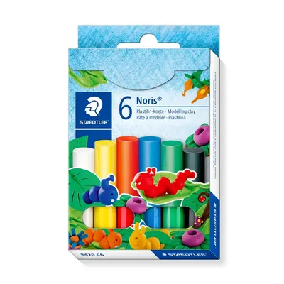 Pâte à modeler Noris : six pains de couleurs assorties