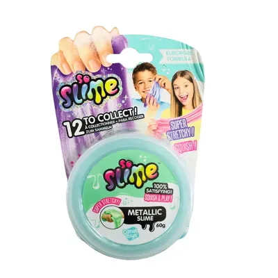 Slime vert cyan métallisé à étirer, dès 6 ans
