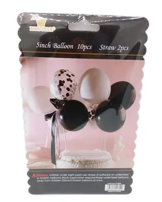 Duo graphique noir et blanc : assortiment de 10 ballons