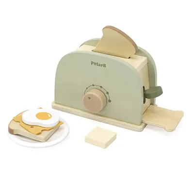 Grille-pain de dinette vert sauge sonore avec toast éjectable, dès 3 ans