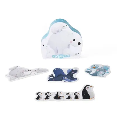 Puzzle Progressif Animaux Polaires 4 Niveaux 18 Pièces 2-6 Ans