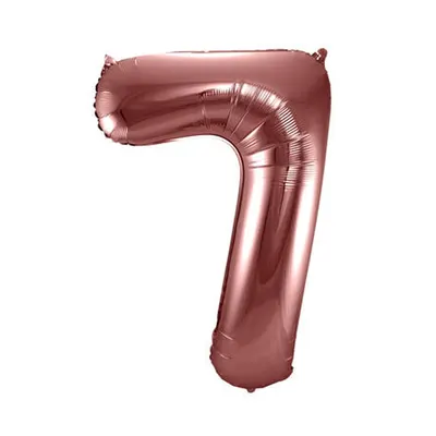 Ballon chiffre 7 bronze en aluminium, 45 cm