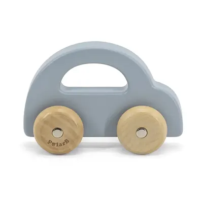 Voiture à pousser en bois bleu grisé – dès 6 mois