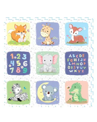 Tapis puzzle Safari à 9 dalles en mousse EVA