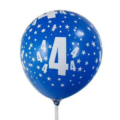 Ballons bleus chiffre 4, lot de 6 – 30 cm