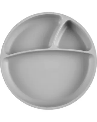 Assiette Minikoioi grise à trois espaces et base à ventouse