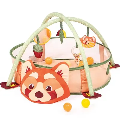 Tapis Évolutif 3 en 1 Panda avec 30 Balles Multicolores 6M+
