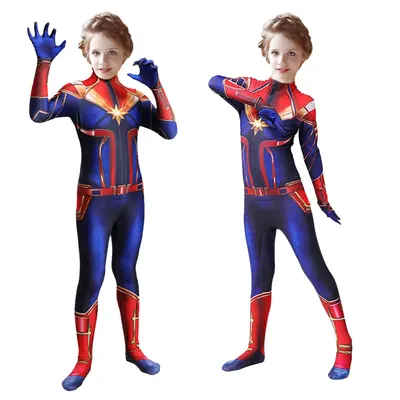 Combinaison Captain Marvel enfant avec étoile dorée