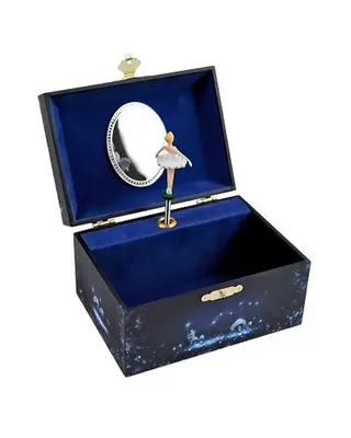 Coffret musical de ballerine sous un ciel étoilé