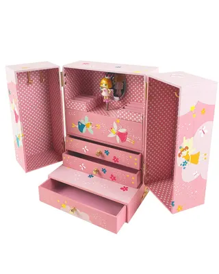 Armoire à bijoux musicale rose avec figurine tournante