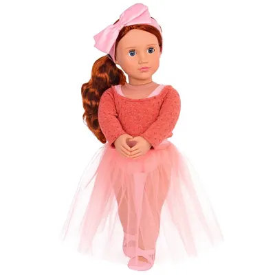 Aubrie, poupée danseuse de 46 cm au pull orange