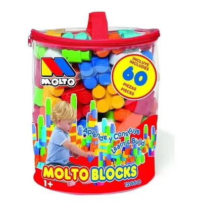 Sac transparent de blocs multicolores pour construire