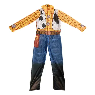 Tenue de shérif enfant à carreaux, pantalon bleu et gilet imprimé