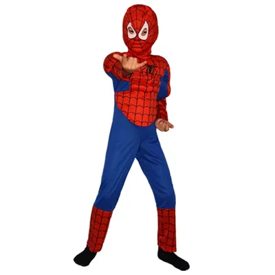 Tenue rouge et bleue Spider-Man pour enfant avec cagoule