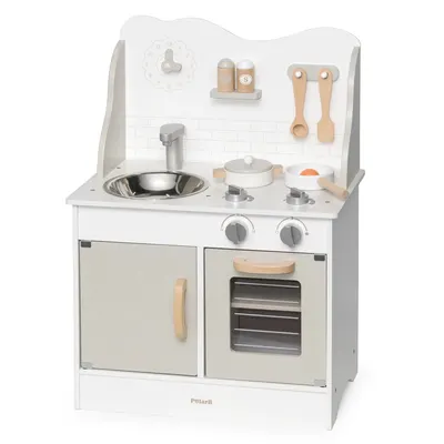 Dinette Bois Blanc et Beige PolarB 7 Accessoires 3 Ans+