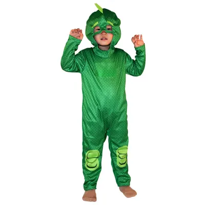 Costume vert à cagoule reptile pour enfant, inspiré de Gekko