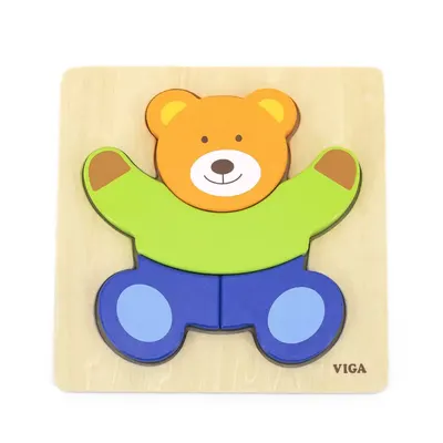 Puzzle Ourson Habillé Bois 4 Pièces Épaisses Viga Toys 18M+