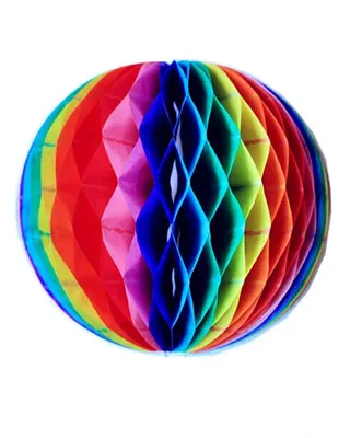 Boule alvéolée multicolore en papier 38 cm