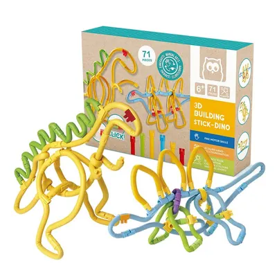 Kit Construction 3D Dinosaures 71 Pièces Flexibles 6 Ans+
