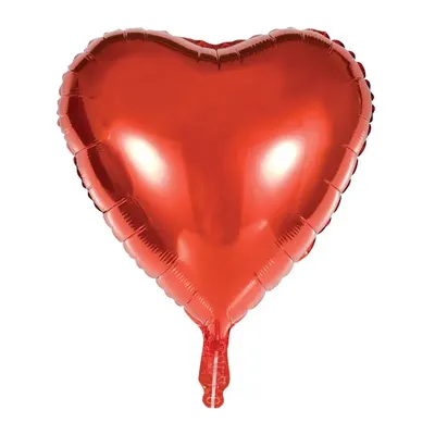 Ballon cœur rouge métallisé de 45 cm