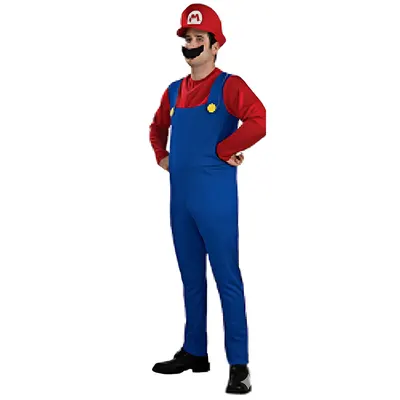 Combinaison adulte Super Mario™ avec casquette rouge et moustache adhésive